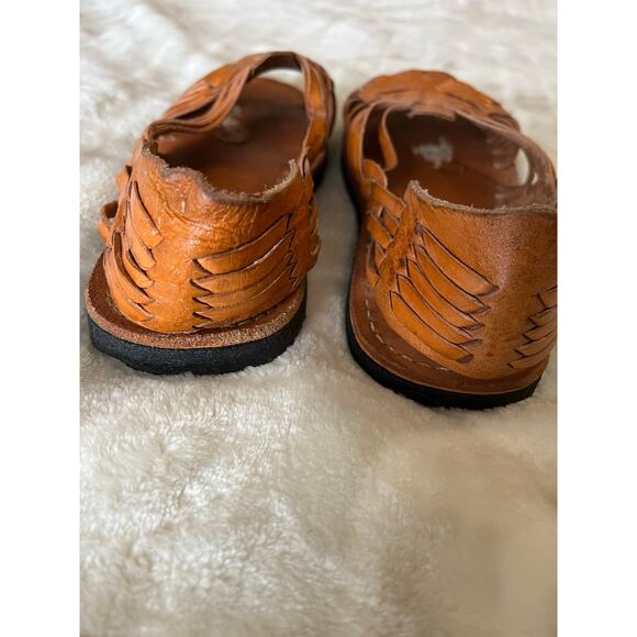 Rustic Brown Leather Sandals - Picture 6 of 7